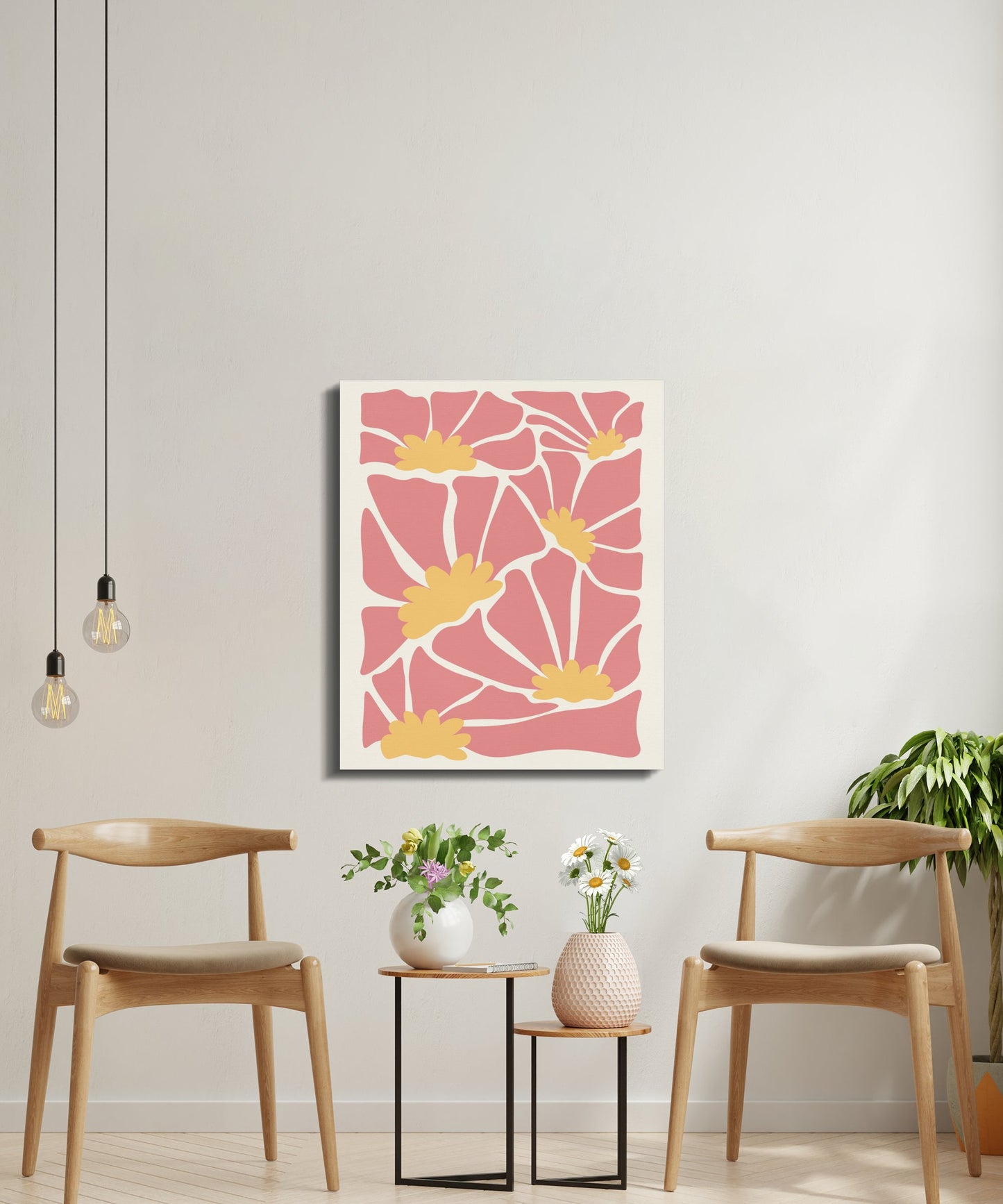 Premium Poster of Colorful Floral Designs Yellow Flowers Canvas Wraps