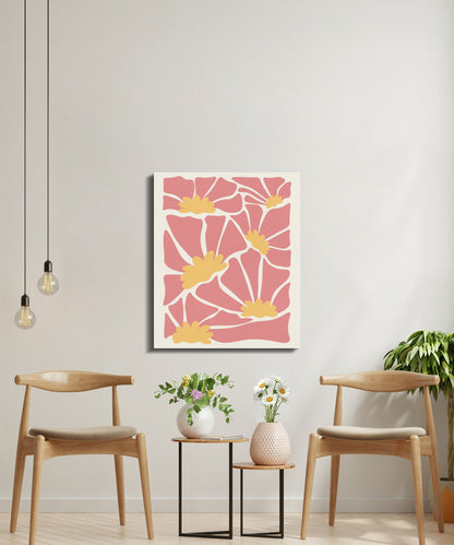 Premium Poster of Colorful Floral Designs Yellow Flowers Canvas Wraps