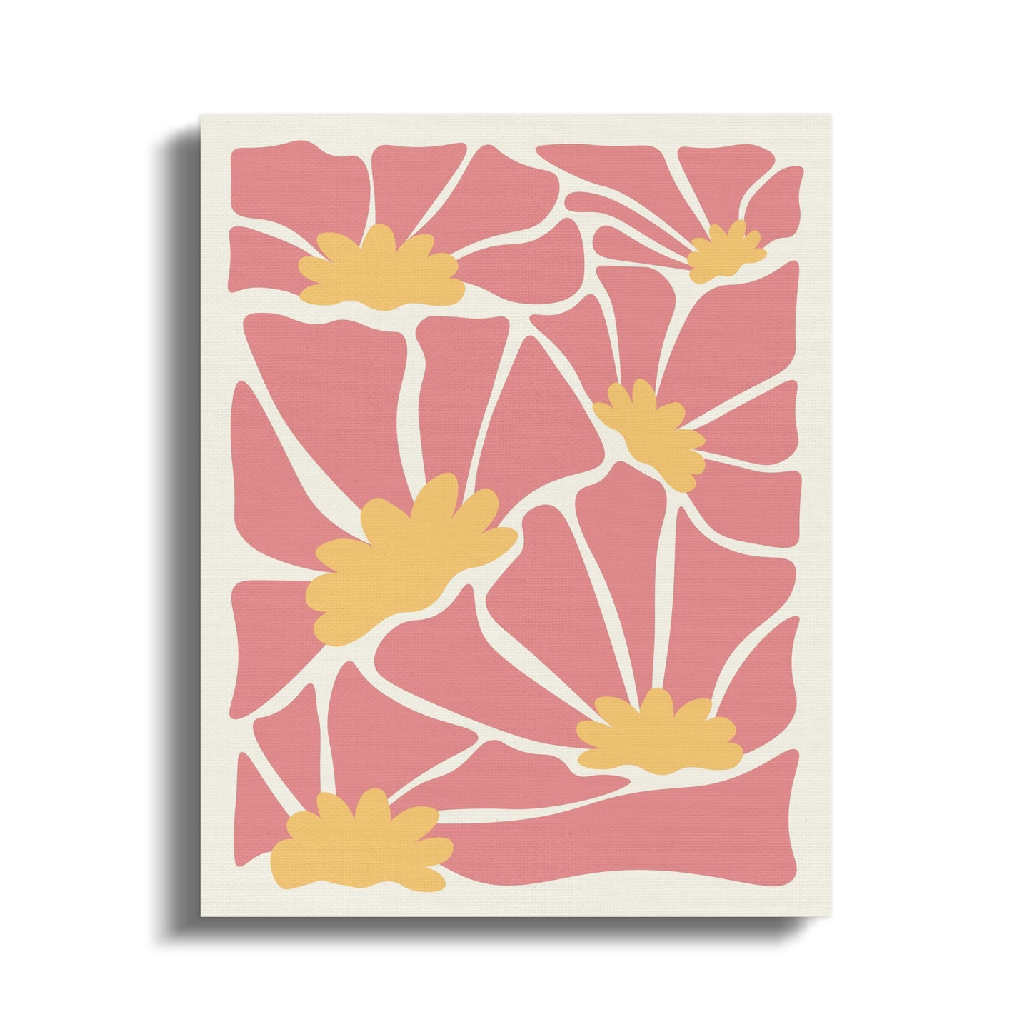 Premium Poster of Colorful Floral Designs Yellow Flowers Canvas Wraps