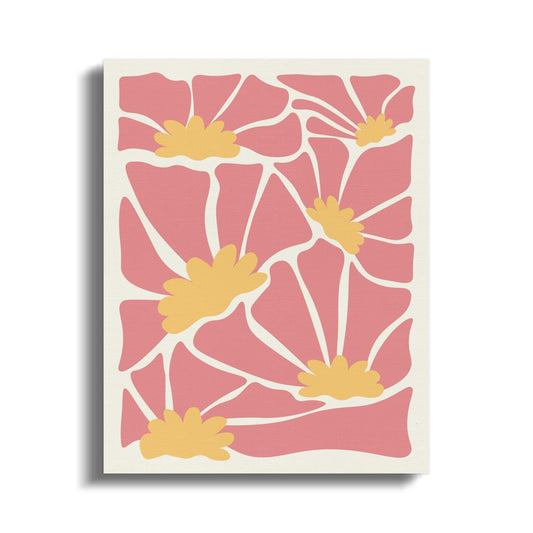 Premium Poster of Colorful Floral Designs Yellow Flowers Canvas Wraps