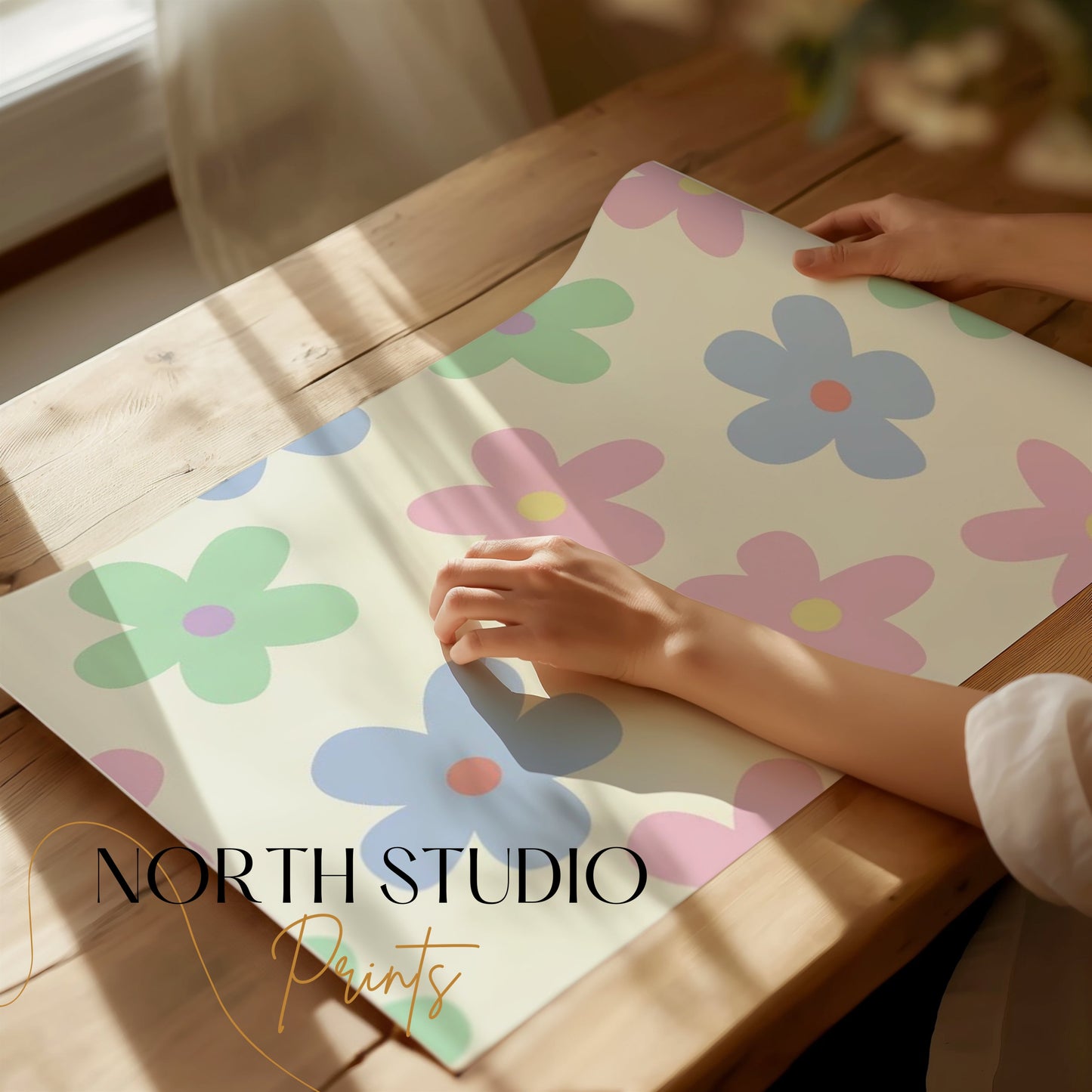 Premium Poster of Colorful Flower Pattern Decorative Art Print Posters