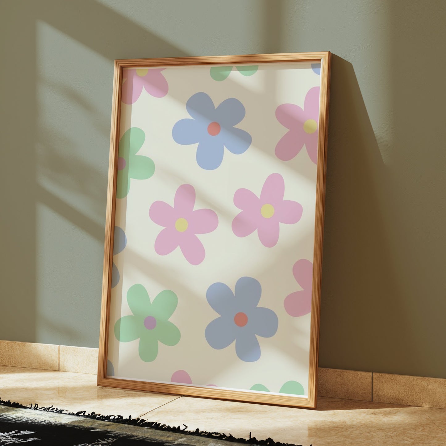 Premium Poster of Colorful Flower Pattern Decorative Art Print Posters