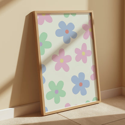 Premium Poster of Colorful Flower Pattern Decorative Art Print Posters