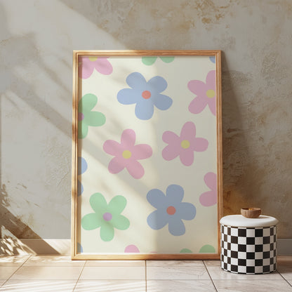Premium Poster of Colorful Flower Pattern Decorative Art Print Posters