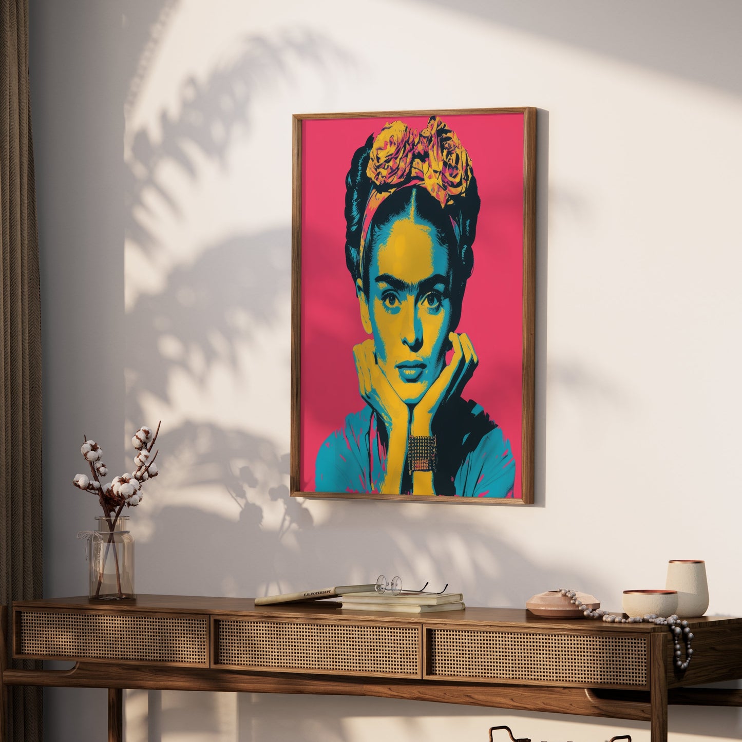 Premium Poster of Colorful Frida Kahlo Artistic Portrait Posters