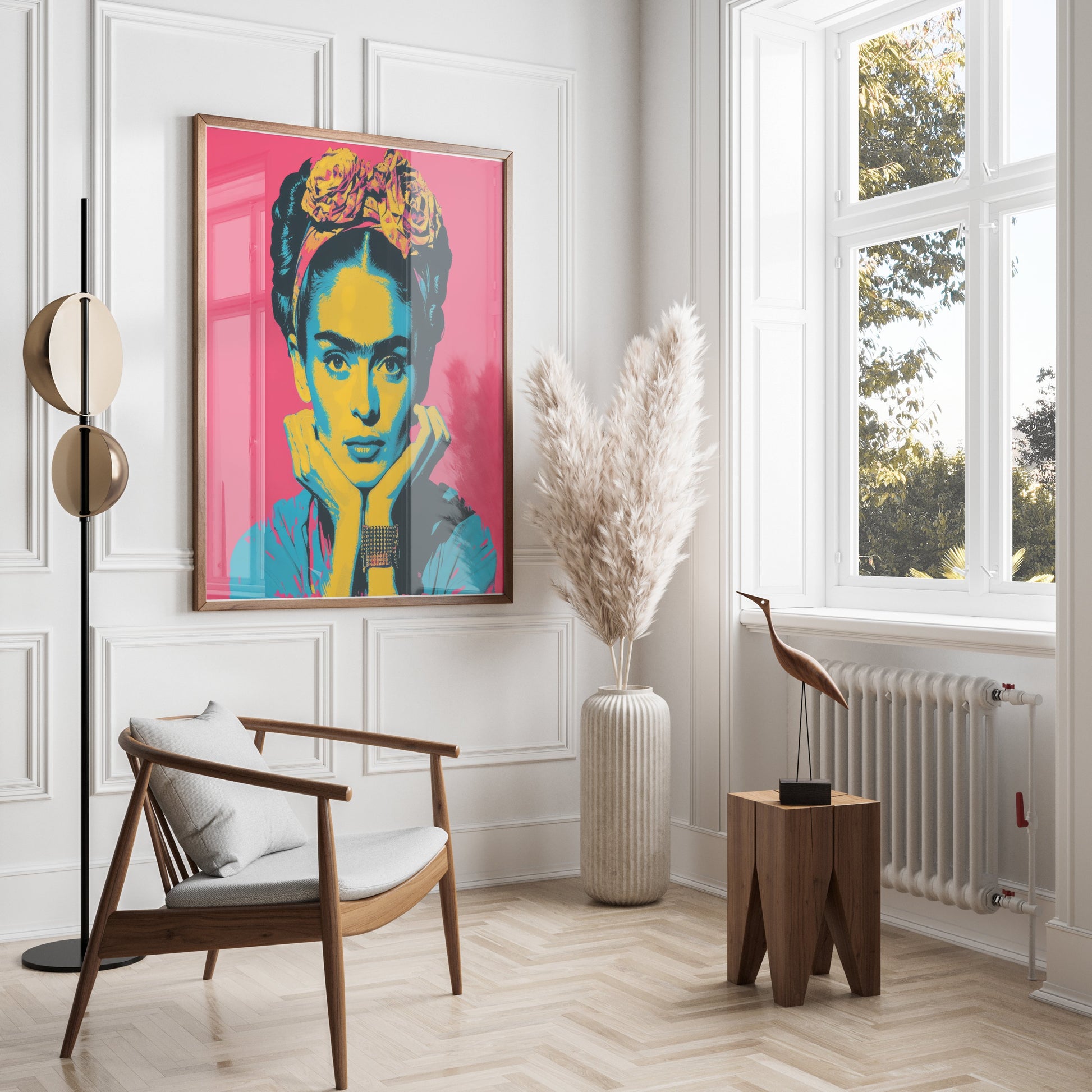 Premium Poster of Colorful Frida Kahlo Artistic Portrait Posters