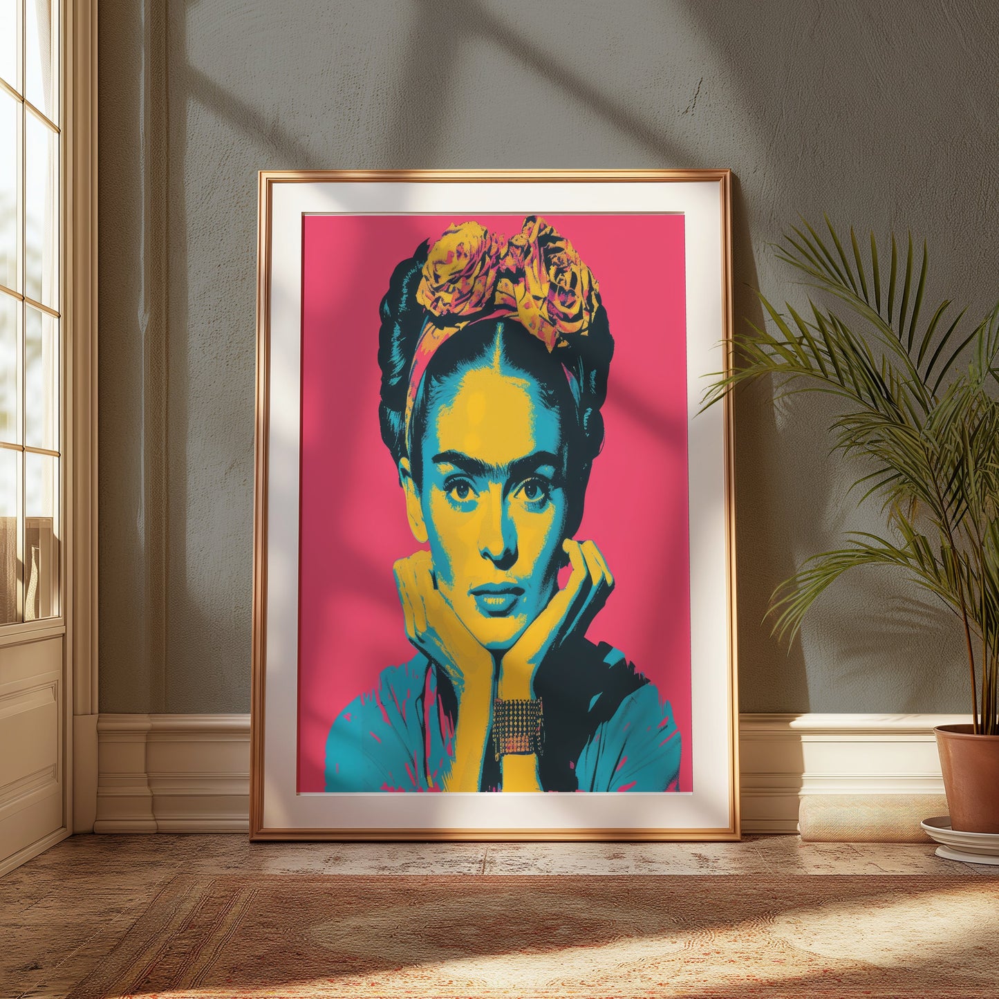 Premium Poster of Colorful Frida Kahlo Artistic Portrait Posters