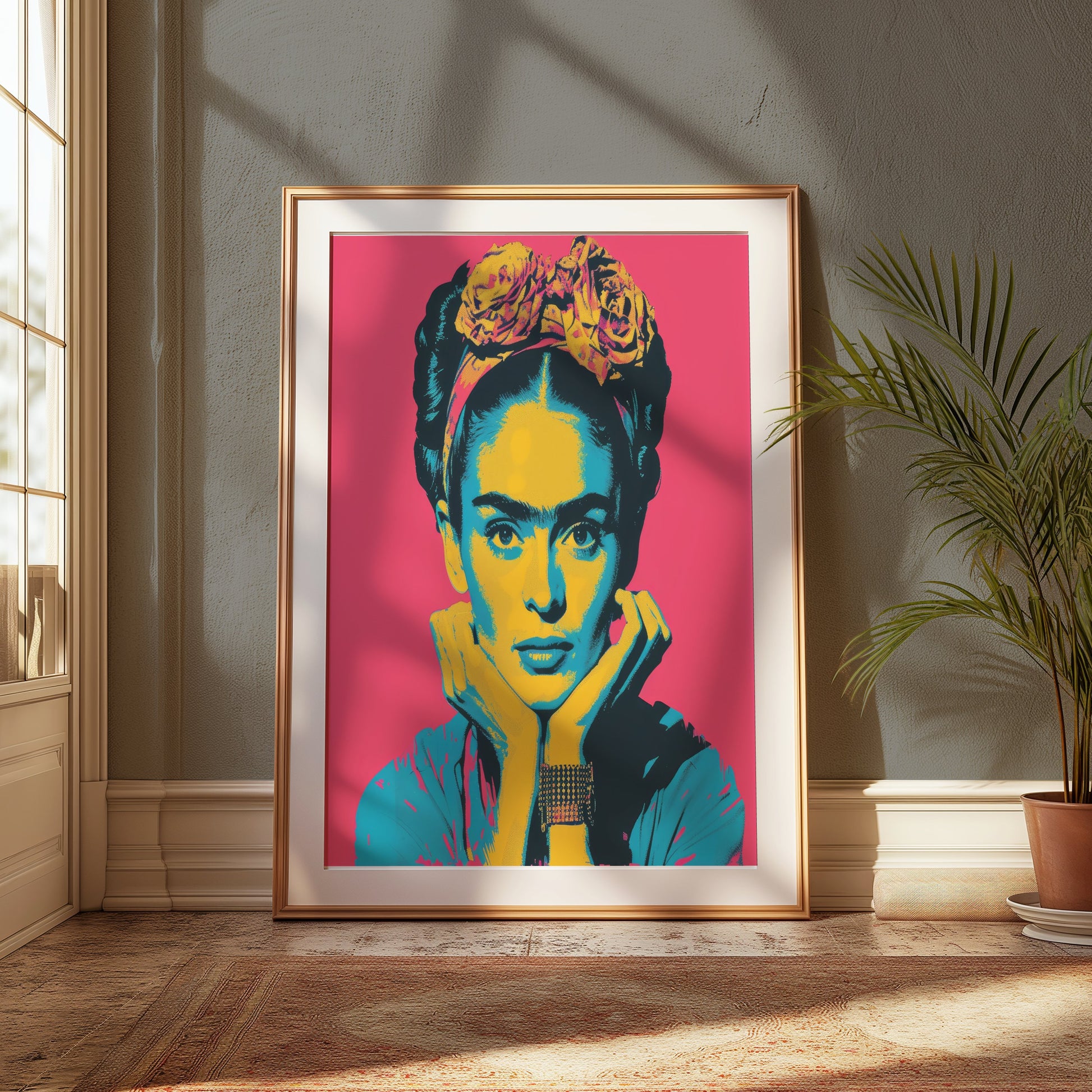 Premium Poster of Colorful Frida Kahlo Artistic Portrait Posters