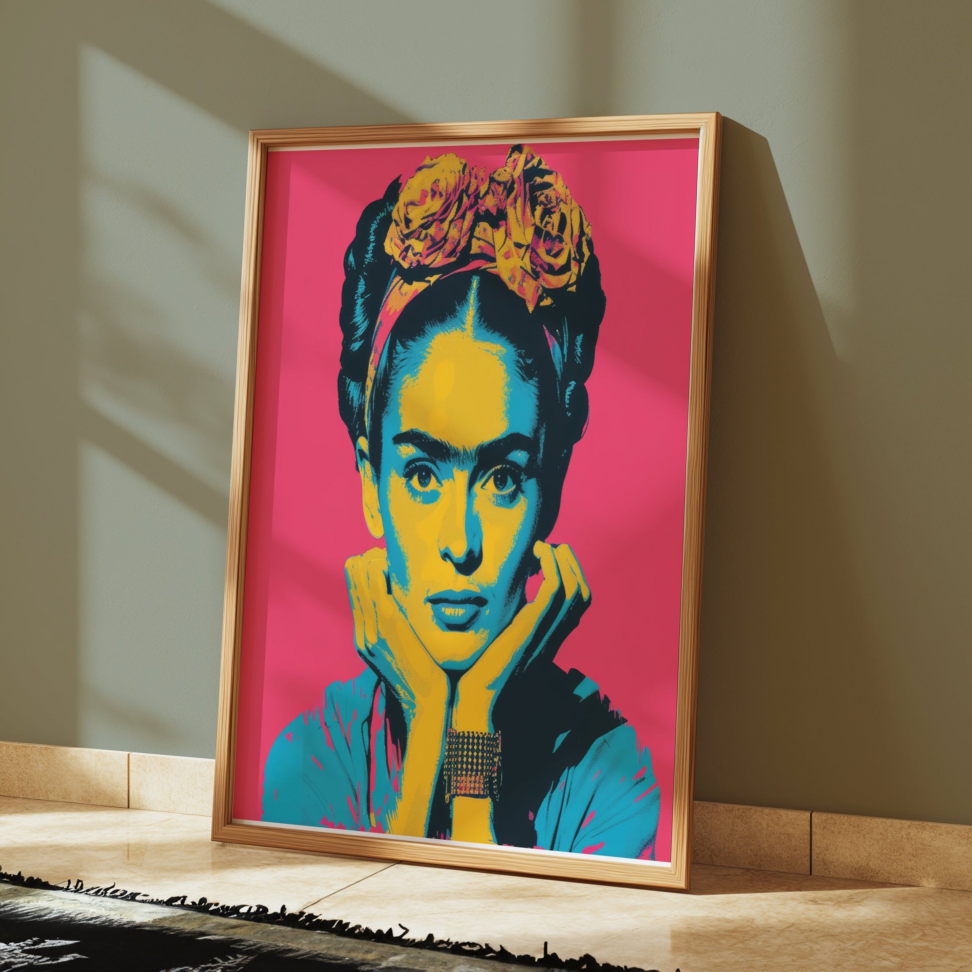 Premium Poster of Colorful Frida Kahlo Artistic Portrait Posters