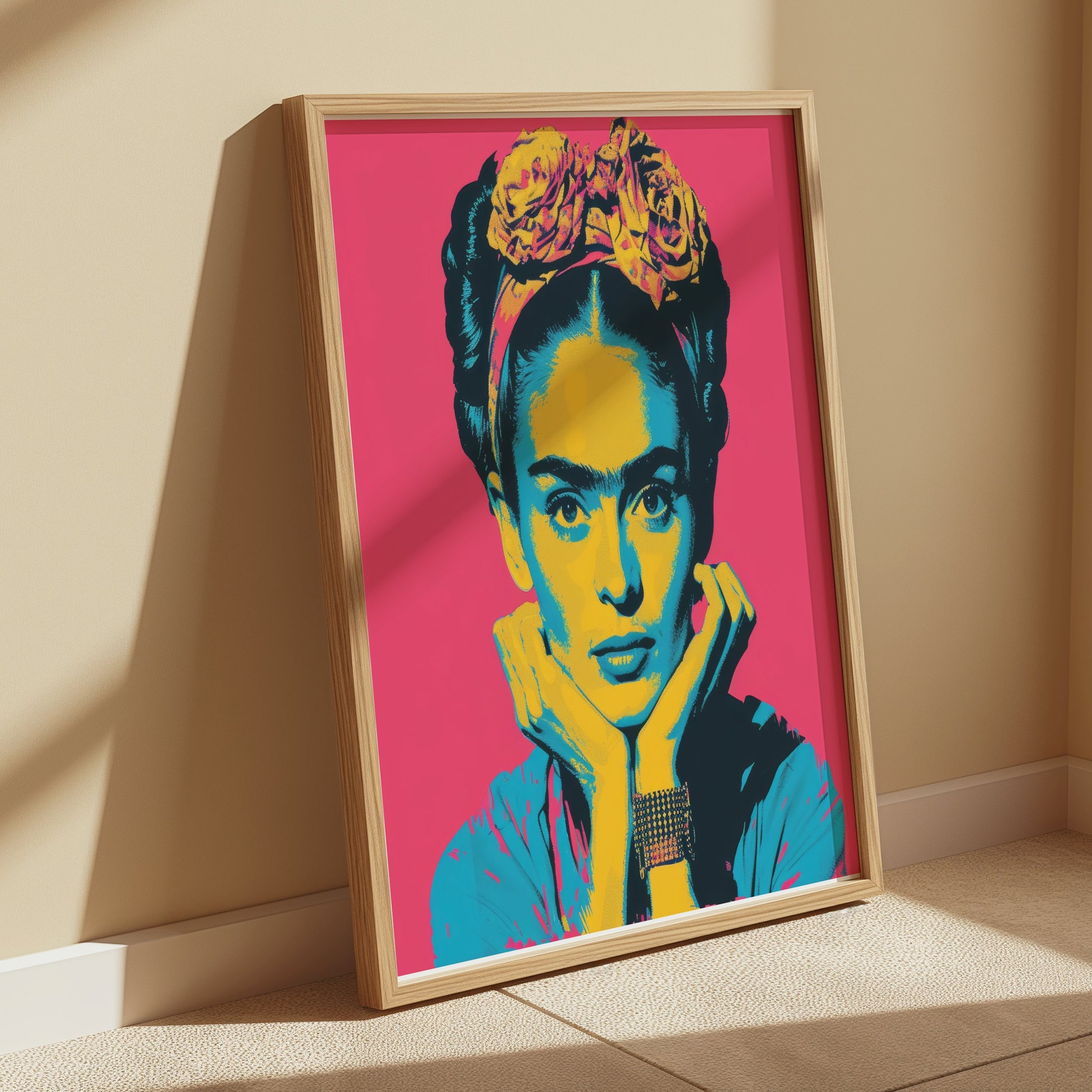 Premium Poster of Colorful Frida Kahlo Artistic Portrait Posters