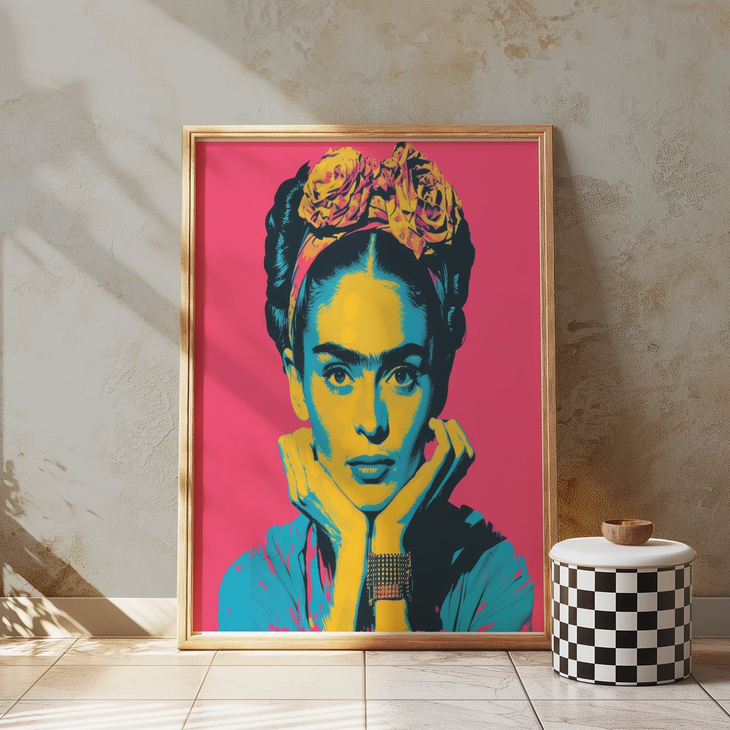 Premium Poster of Colorful Frida Kahlo Artistic Portrait Posters
