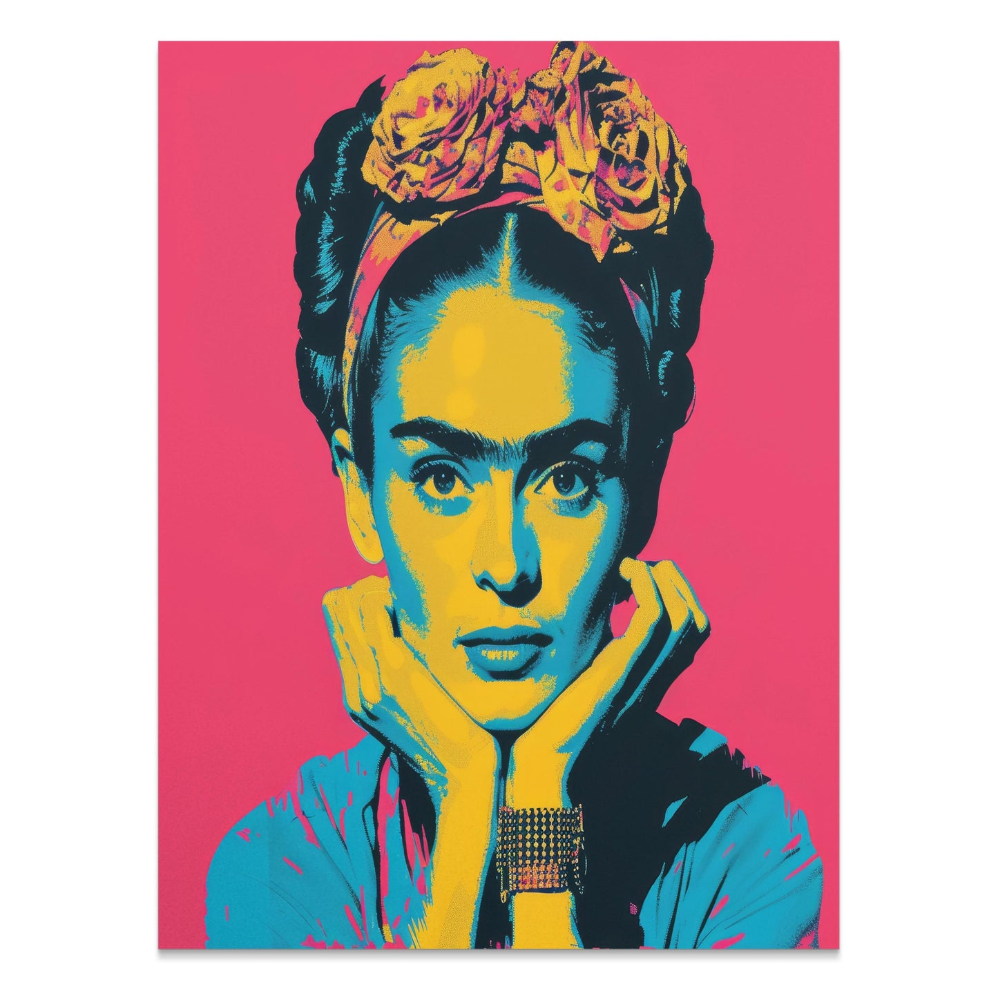 Premium Poster of Colorful Frida Kahlo Artistic Portrait Posters
