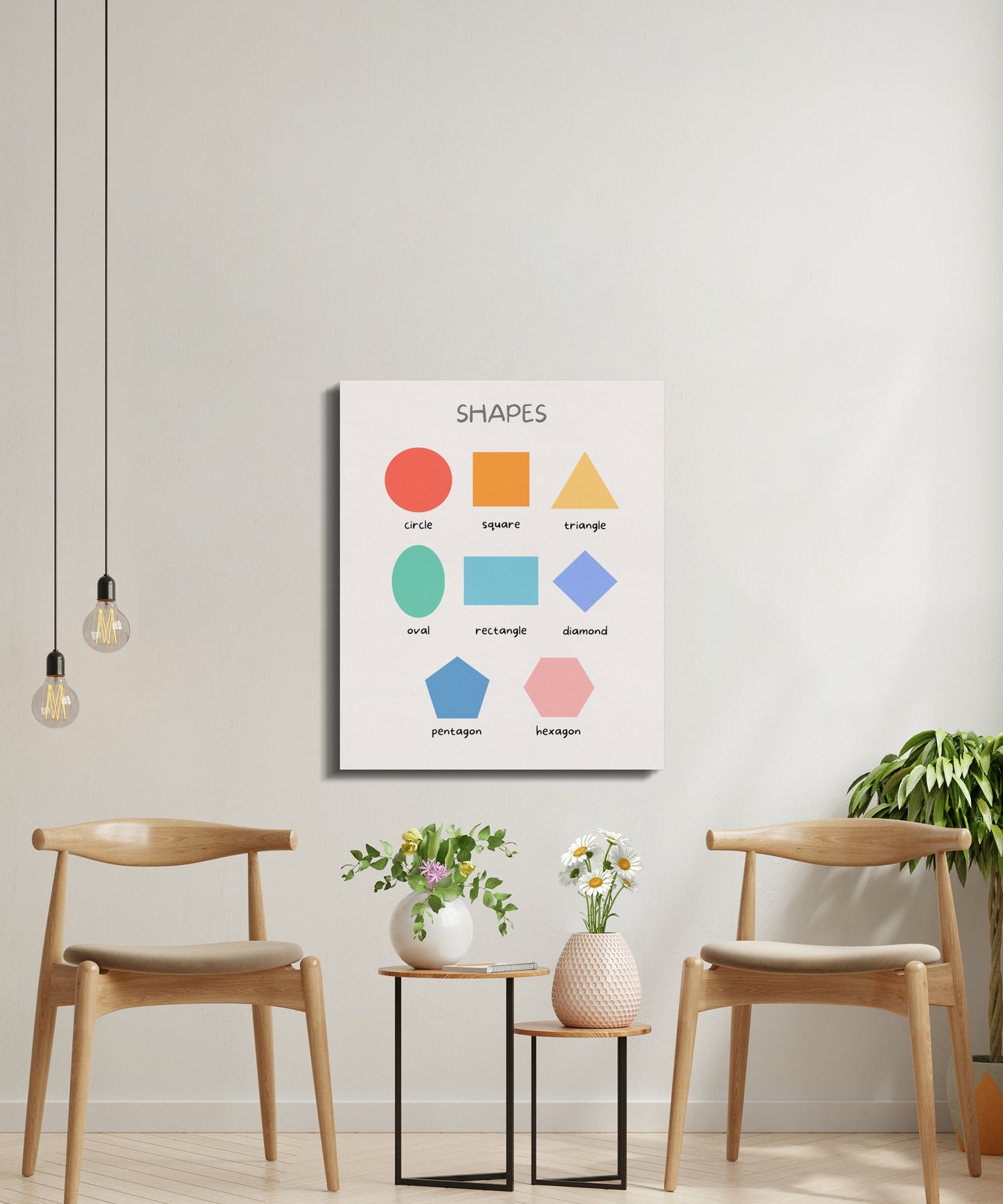 Premium Poster of Colorful Geometric Shapes Nursery Wall Art Canvas Wraps
