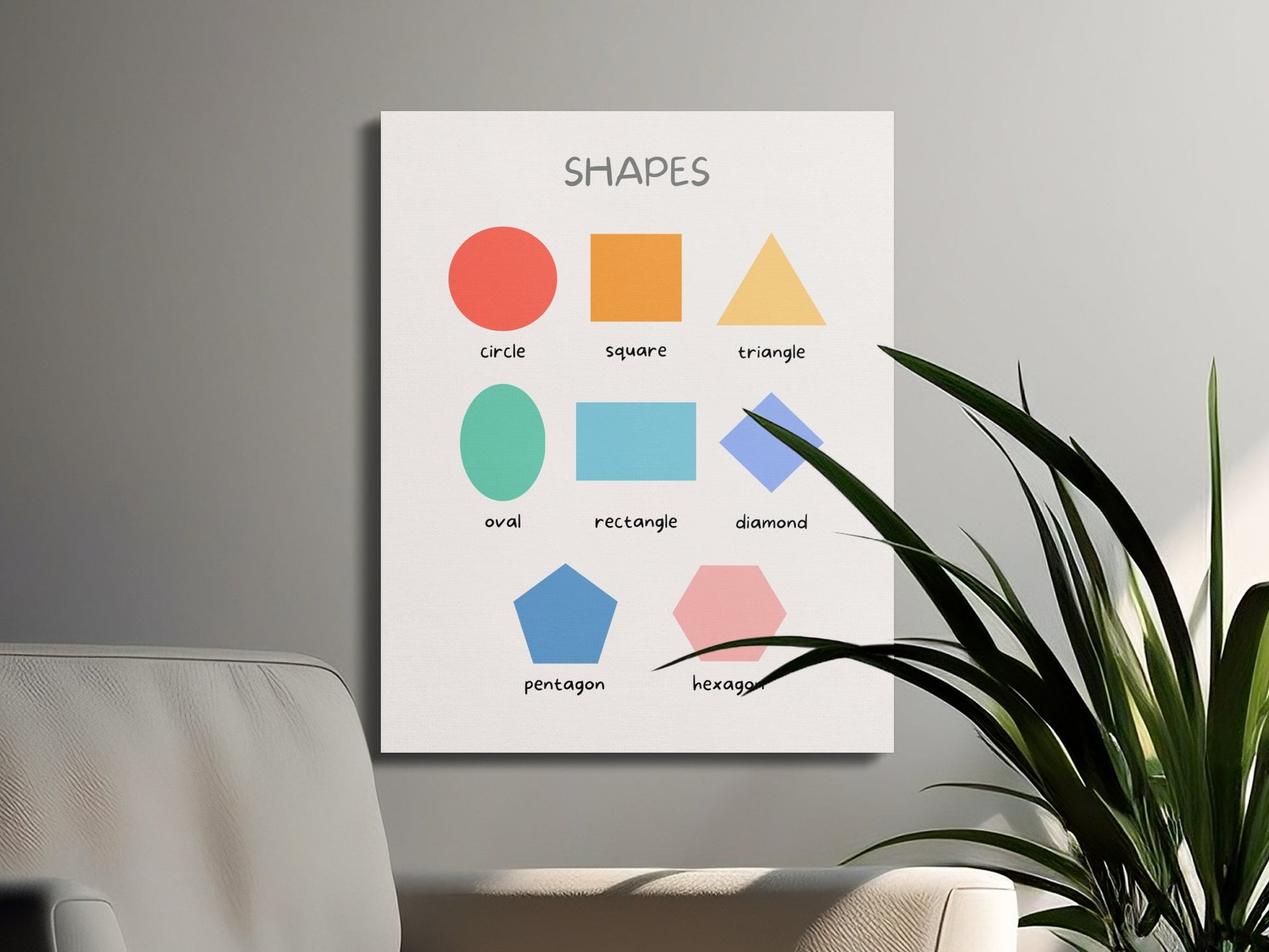 Premium Poster of Colorful Geometric Shapes Nursery Wall Art Canvas Wraps