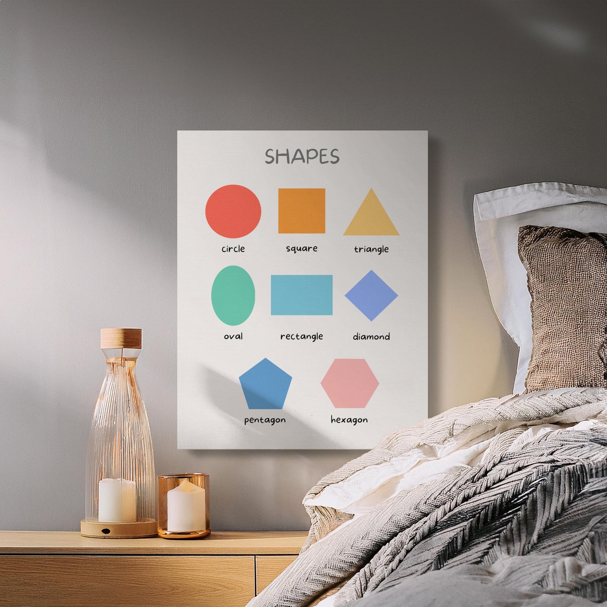 Premium Poster of Colorful Geometric Shapes Nursery Wall Art Canvas Wraps