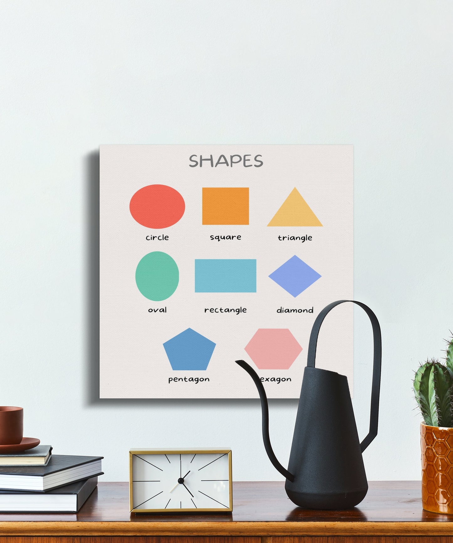 Premium Poster of Colorful Geometric Shapes Nursery Wall Art Canvas Wraps