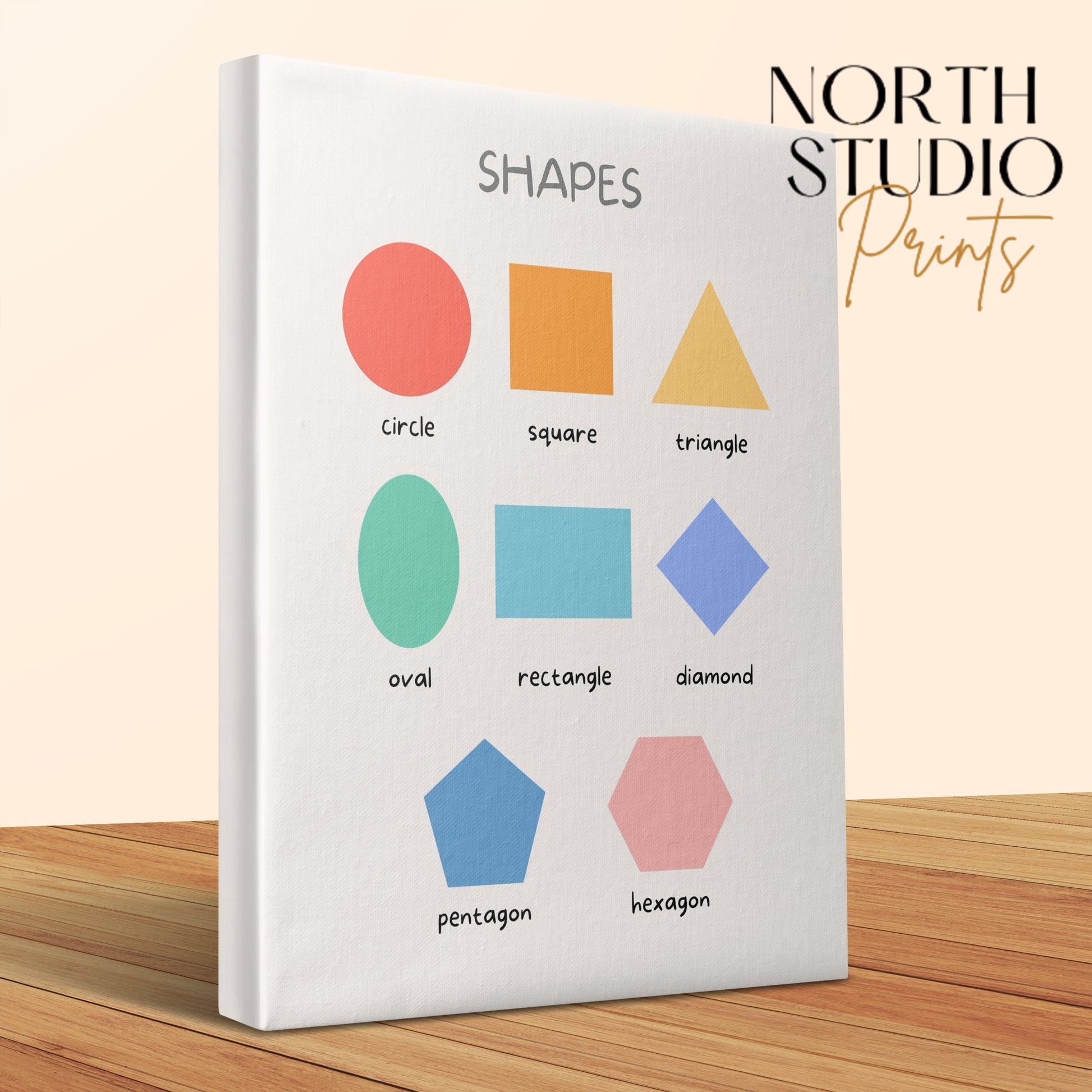 Premium Poster of Colorful Geometric Shapes Nursery Wall Art Canvas Wraps
