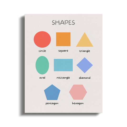 Premium Poster of Colorful Geometric Shapes Nursery Wall Art Canvas Wraps