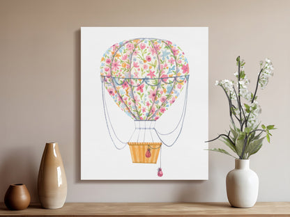 Premium Poster of Colorful Hot Air Balloon Nursery Wall Art Canvas Wraps