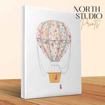 Premium Poster of Colorful Hot Air Balloon Nursery Wall Art Canvas Wraps