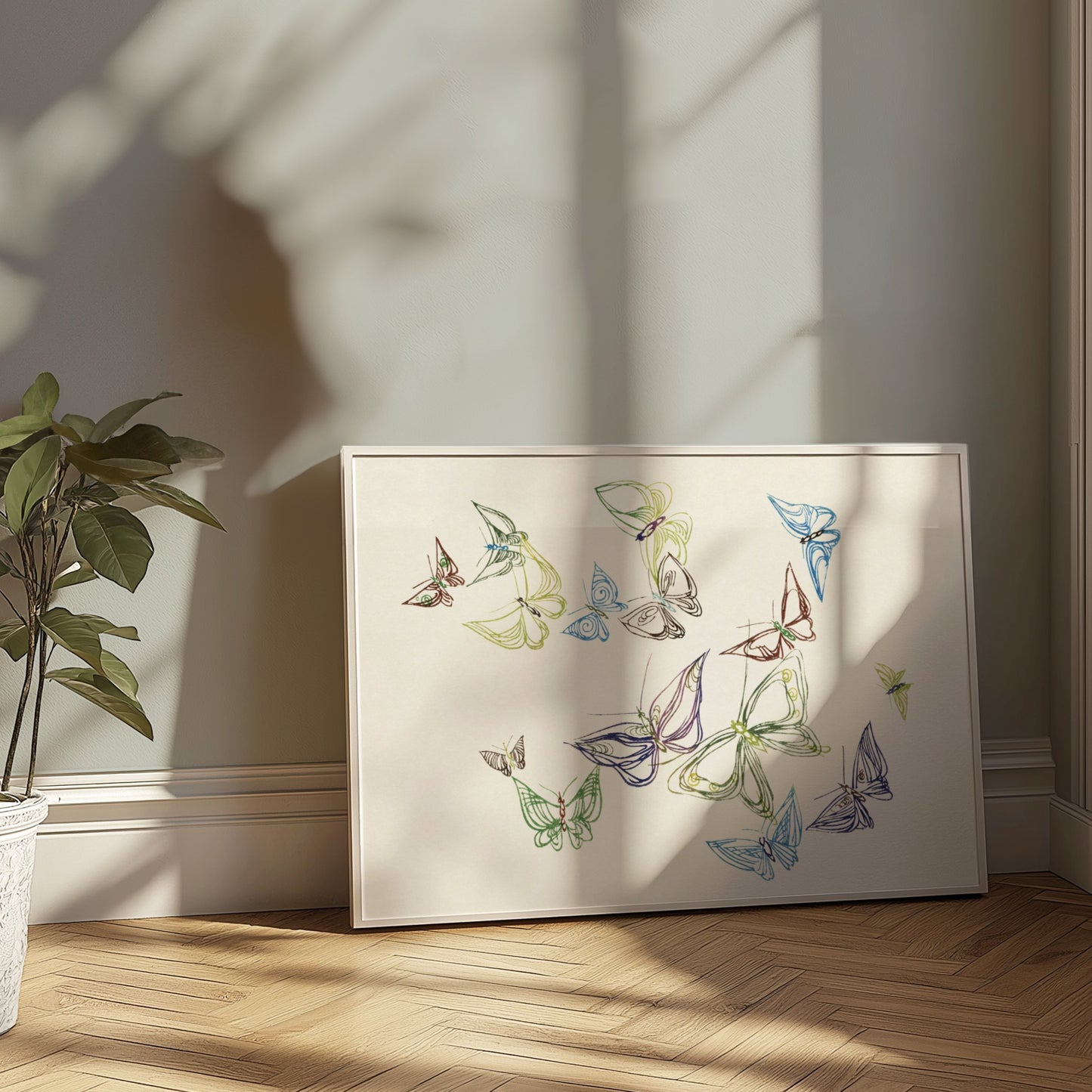 Premium Poster of Colorful Minimalist Abstract Butterfly Art Posters
