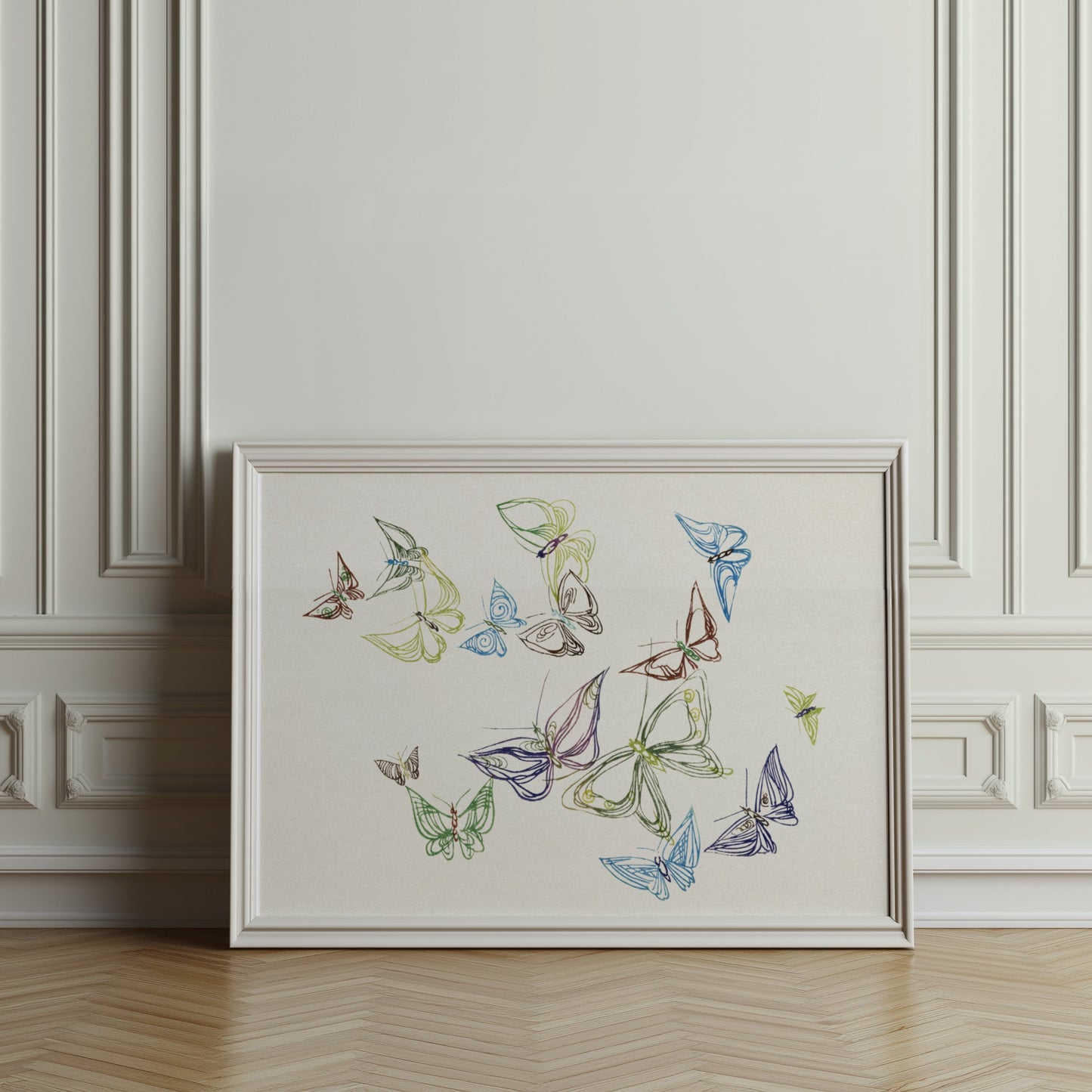Premium Poster of Colorful Minimalist Abstract Butterfly Art Posters