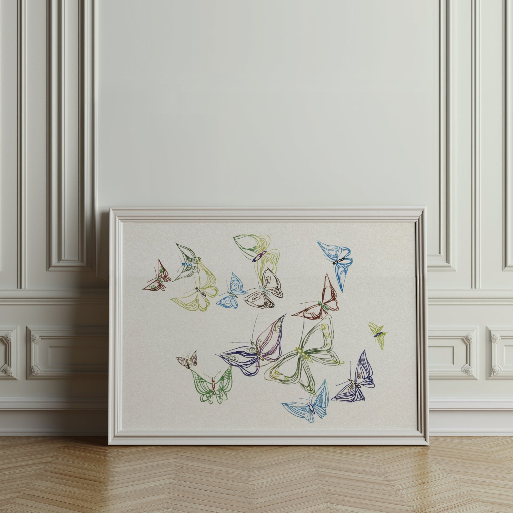 Premium Poster of Colorful Minimalist Abstract Butterfly Art Posters