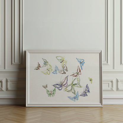 Premium Poster of Colorful Minimalist Abstract Butterfly Art Posters