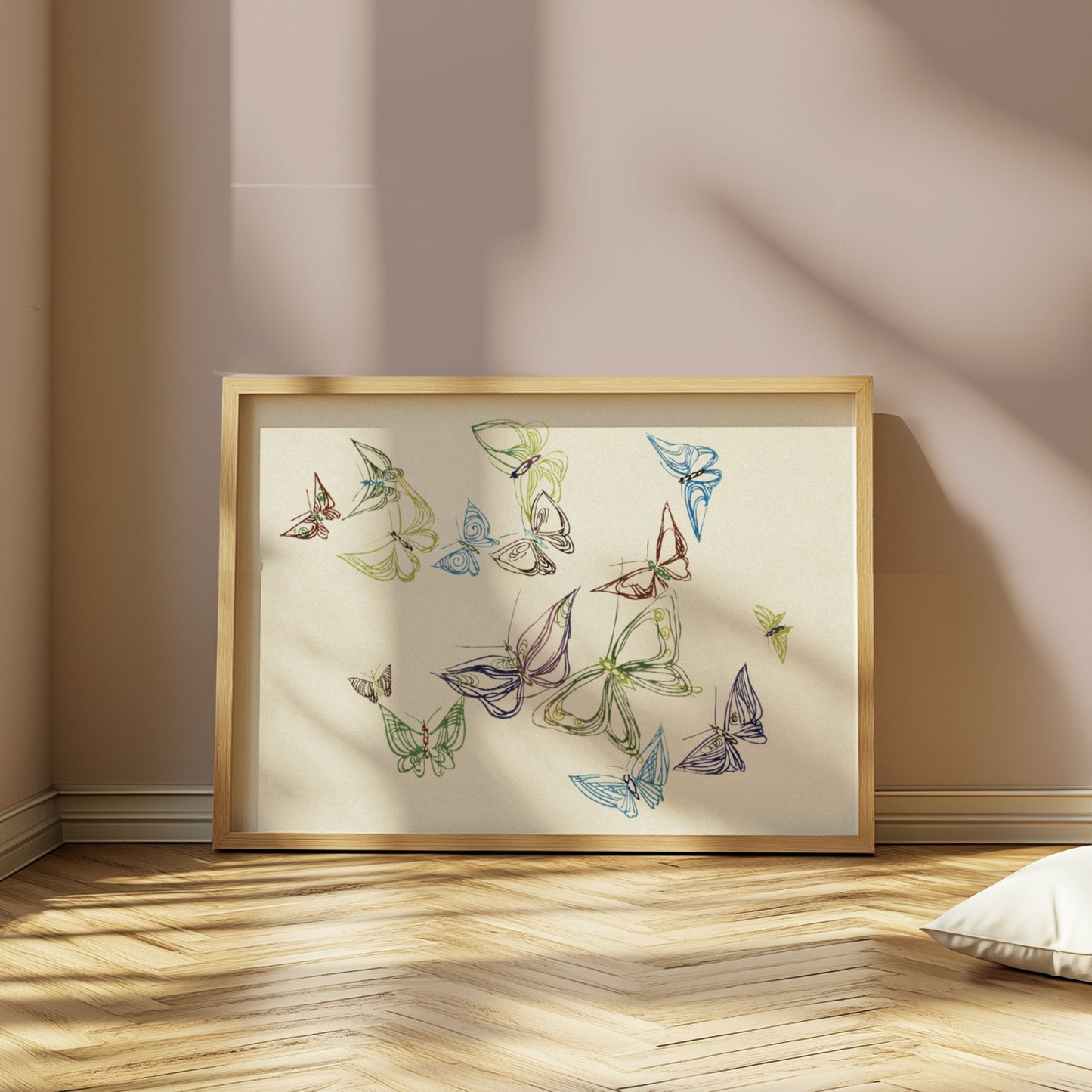 Premium Poster of Colorful Minimalist Abstract Butterfly Art Posters