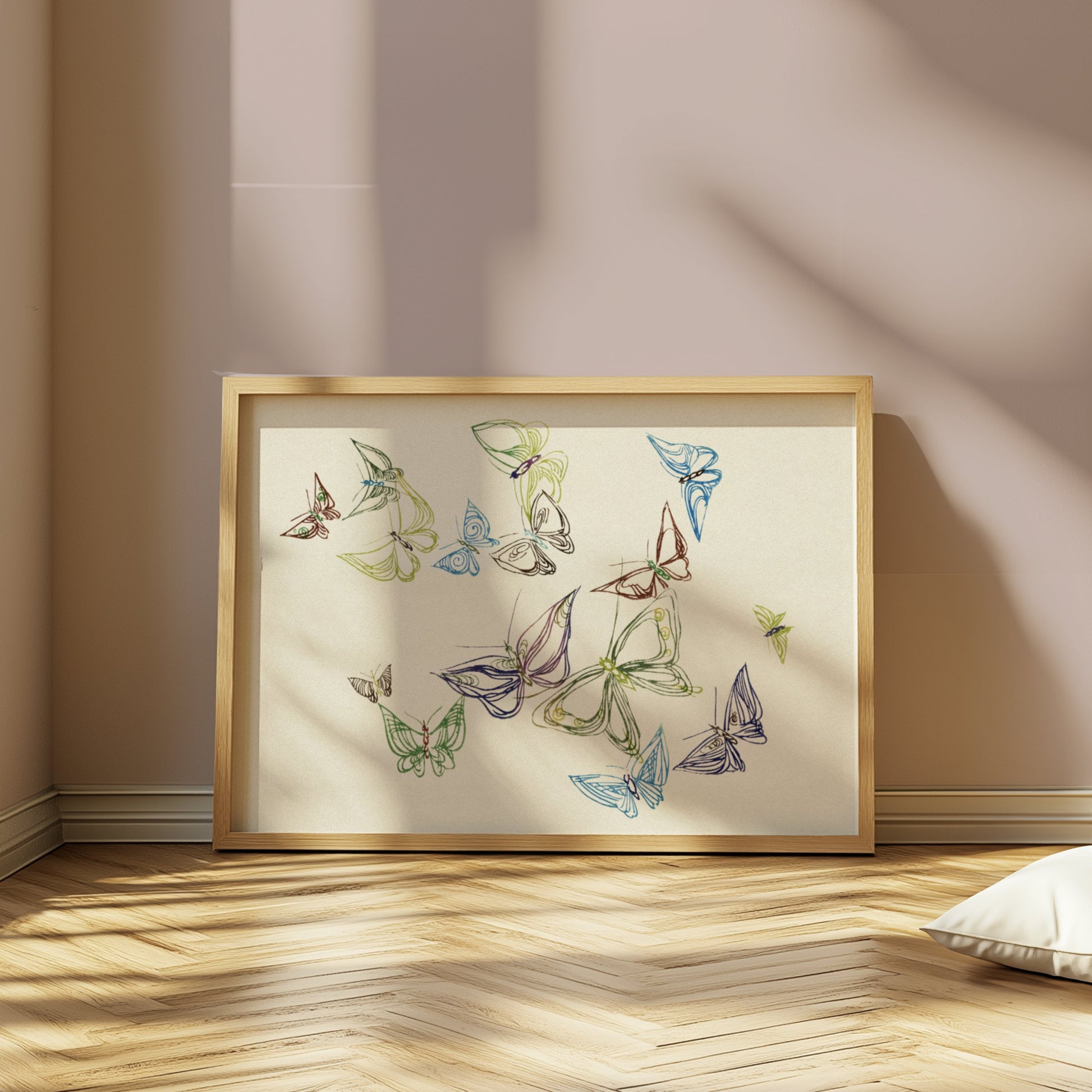 Premium Poster of Colorful Minimalist Abstract Butterfly Art Posters