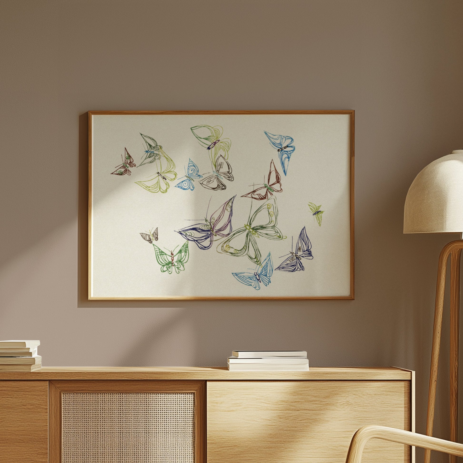 Premium Poster of Colorful Minimalist Abstract Butterfly Art Posters