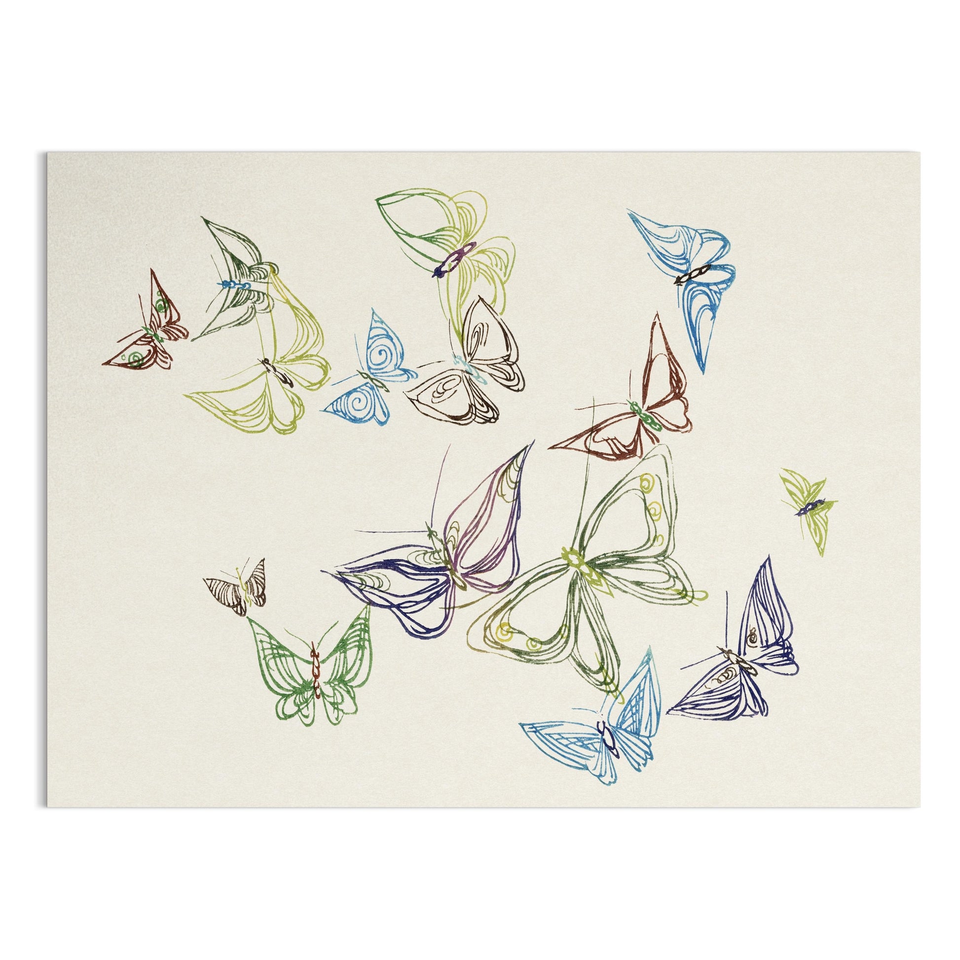 Premium Poster of Colorful Minimalist Abstract Butterfly Art Posters