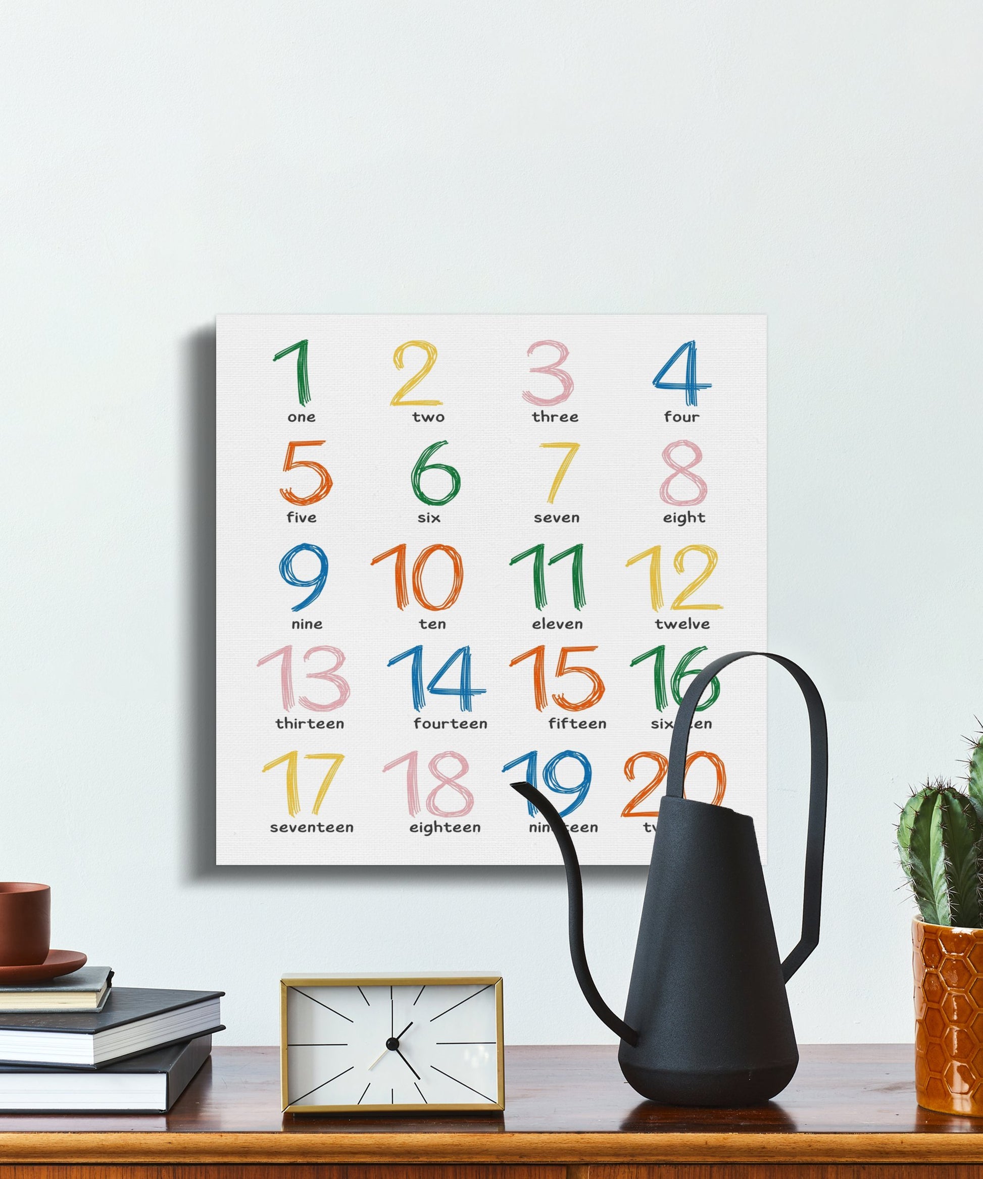 Premium Poster of Colorful Number Chart Nursery Wall Art Canvas Wraps