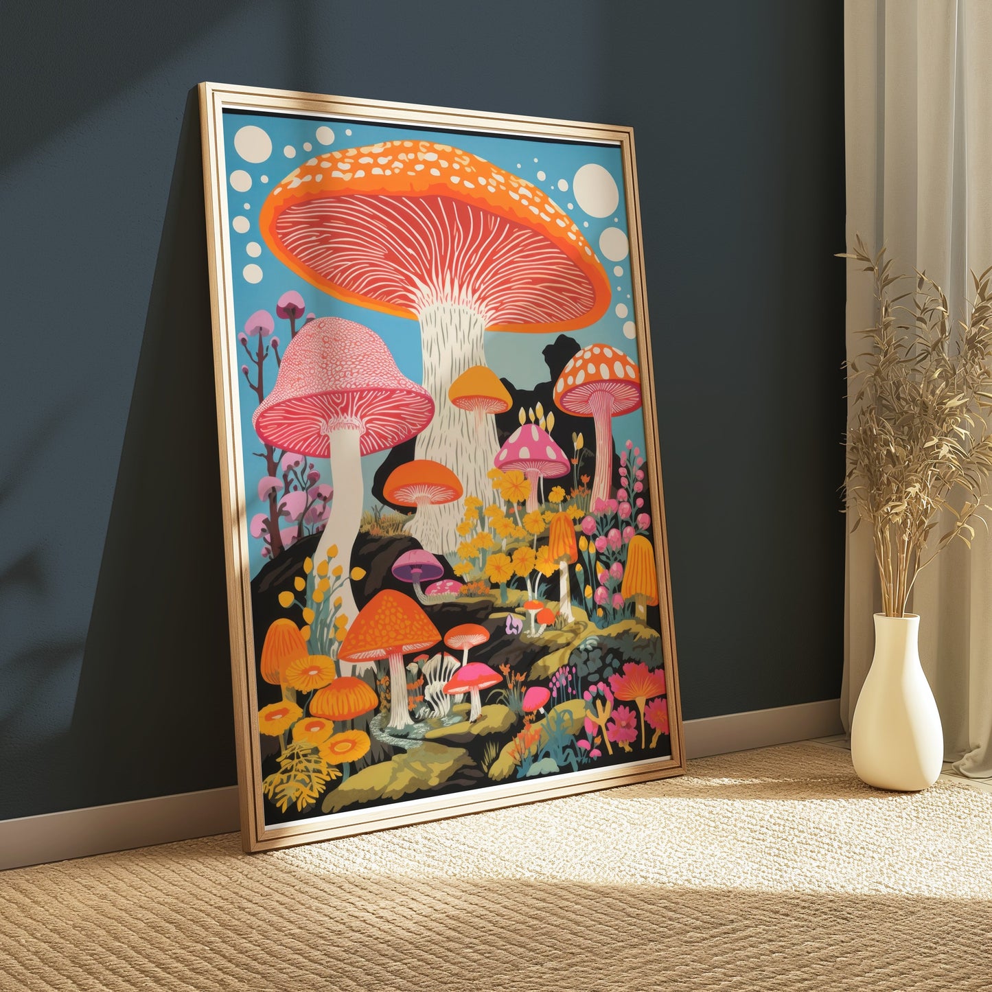 Premium Poster of Colorful Psychedelic Mushroom Artwork Surreal Posters