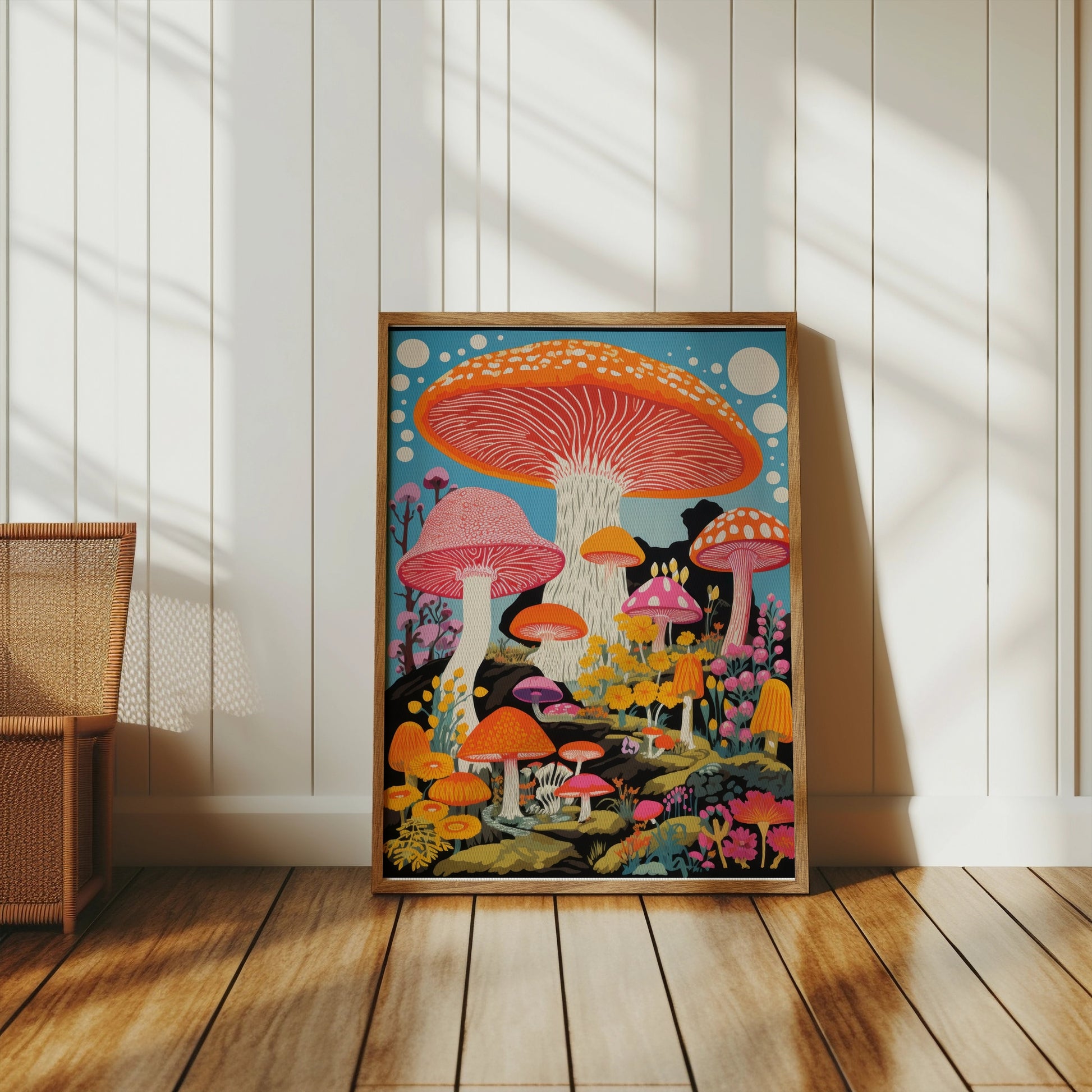 Premium Poster of Colorful Psychedelic Mushroom Artwork Surreal Posters