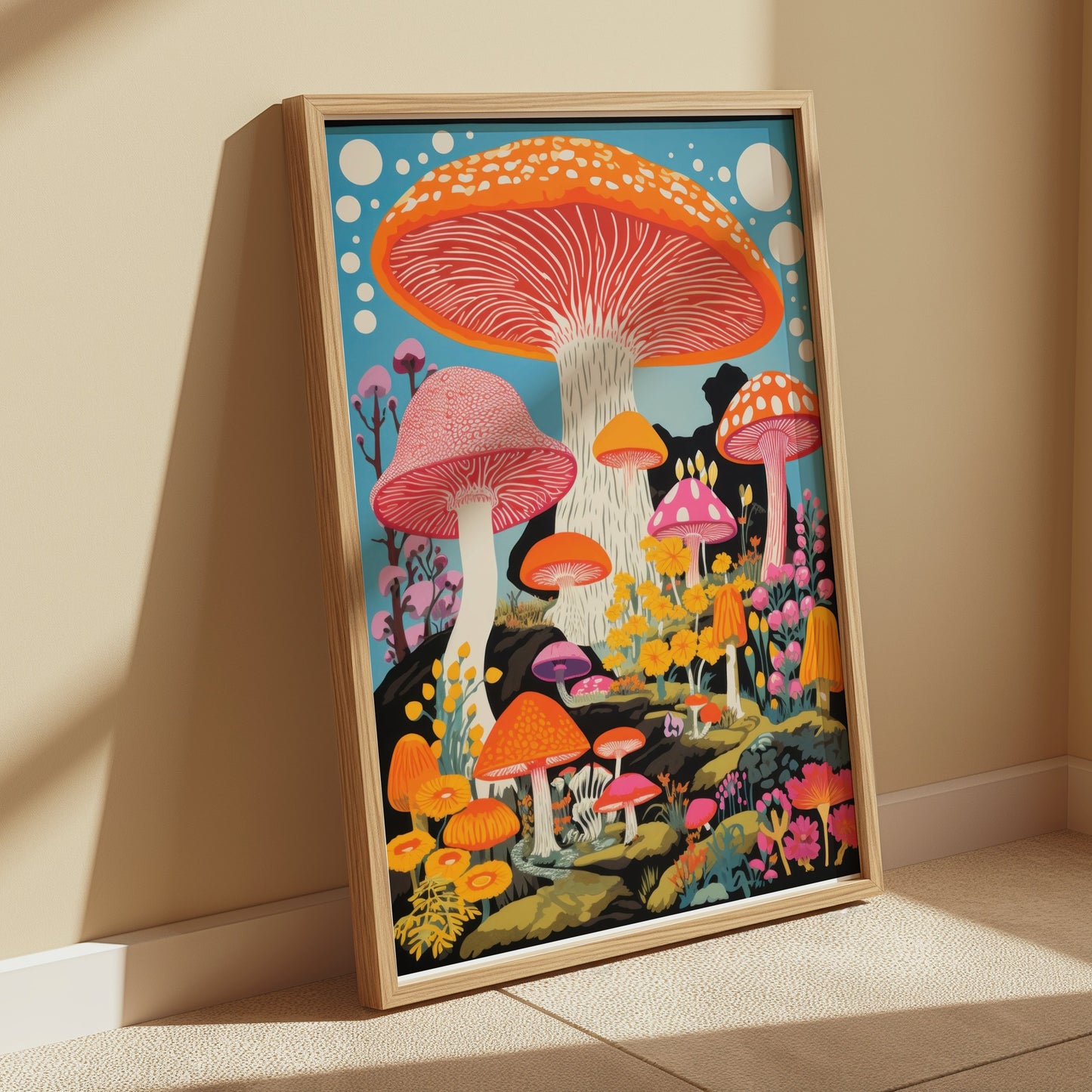 Premium Poster of Colorful Psychedelic Mushroom Artwork Surreal Posters