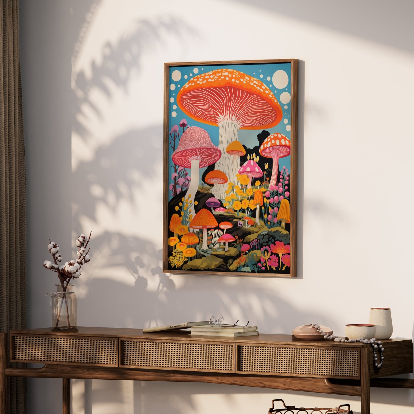 Premium Poster of Colorful Psychedelic Mushroom Artwork Surreal Posters