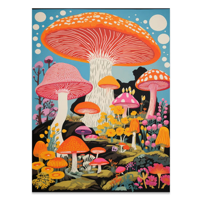 Premium Poster of Colorful Psychedelic Mushroom Artwork Surreal Posters
