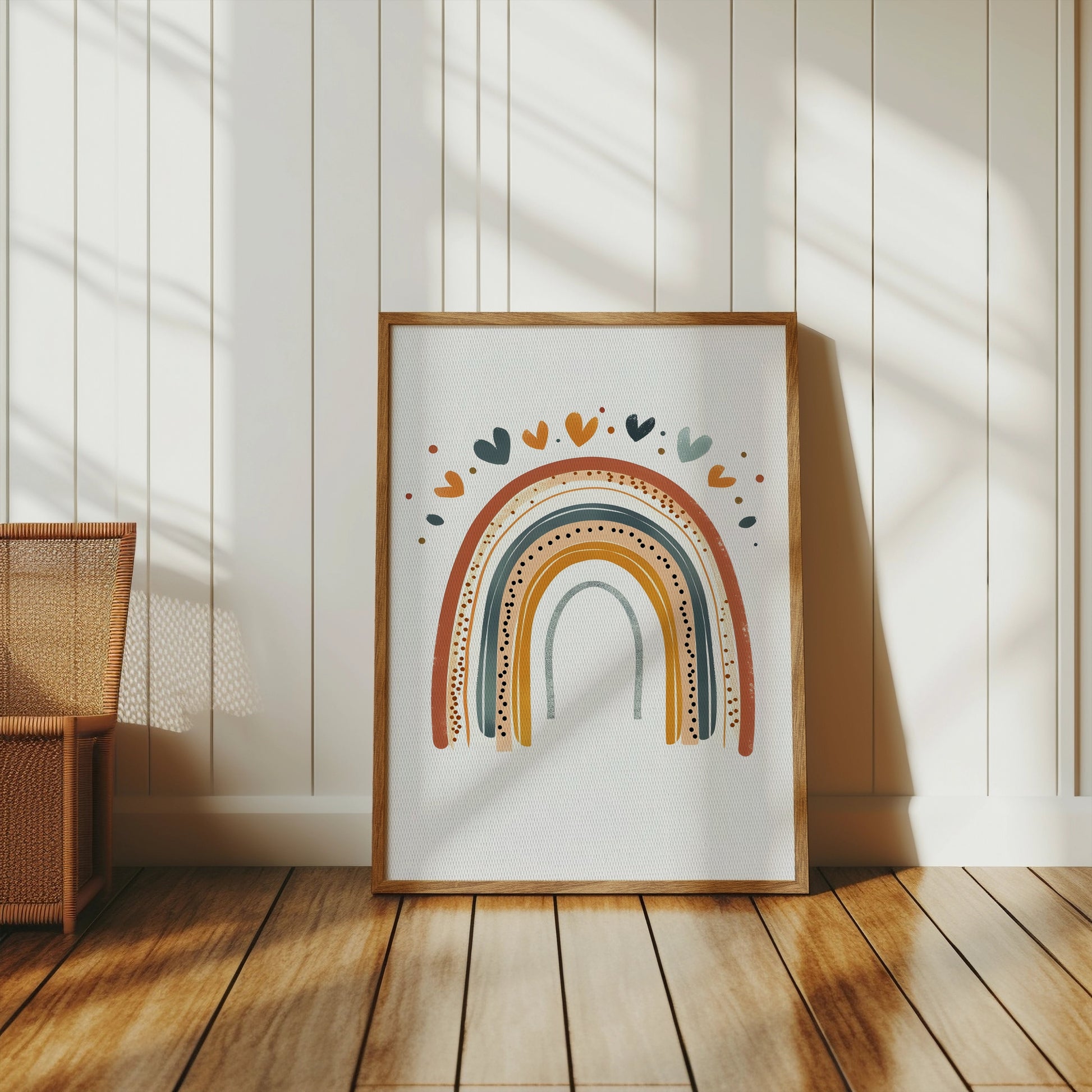 Premium Poster of Colorful Rainbow Hearts and Dots Design Posters