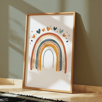 Premium Poster of Colorful Rainbow Hearts and Dots Design Posters
