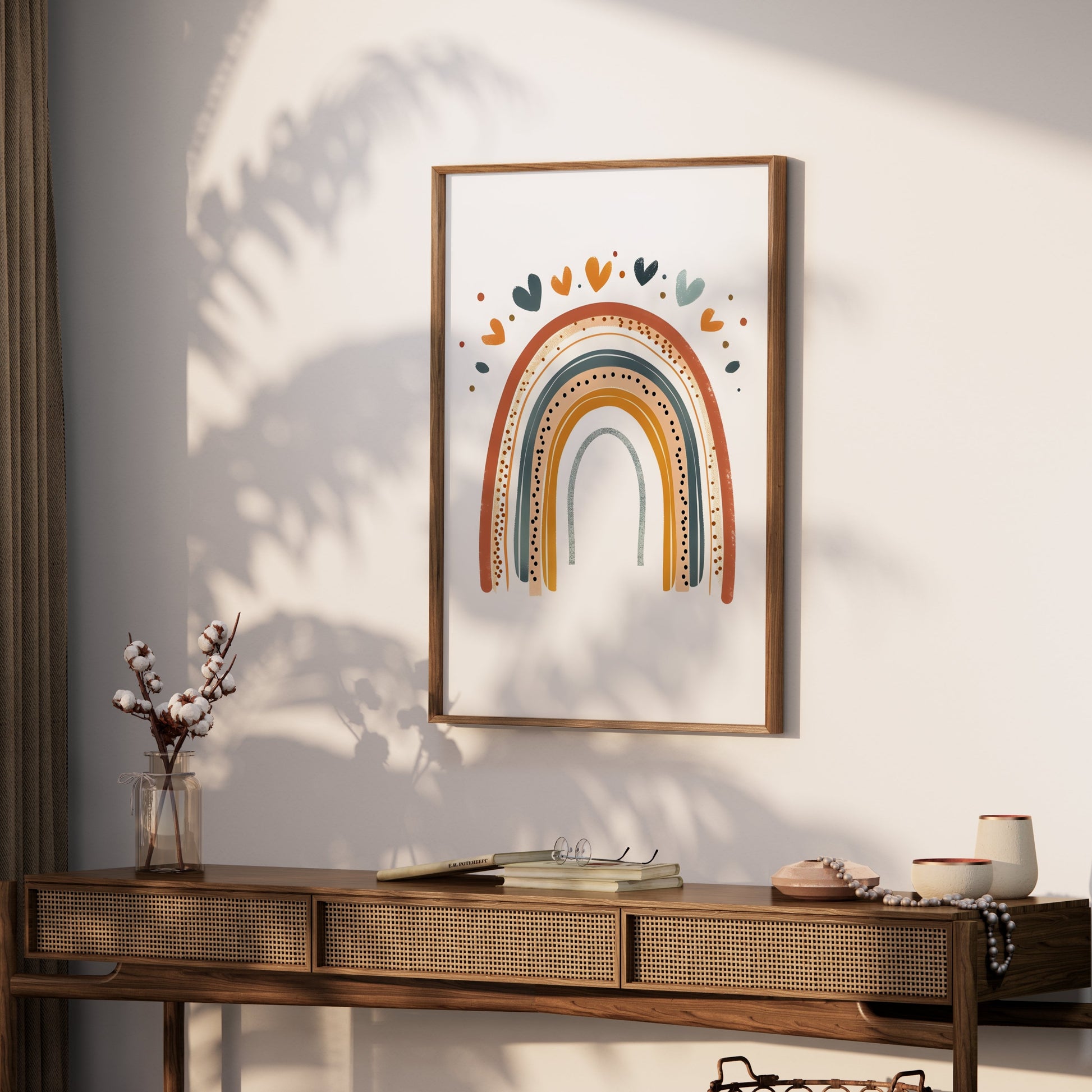 Premium Poster of Colorful Rainbow Hearts and Dots Design Posters