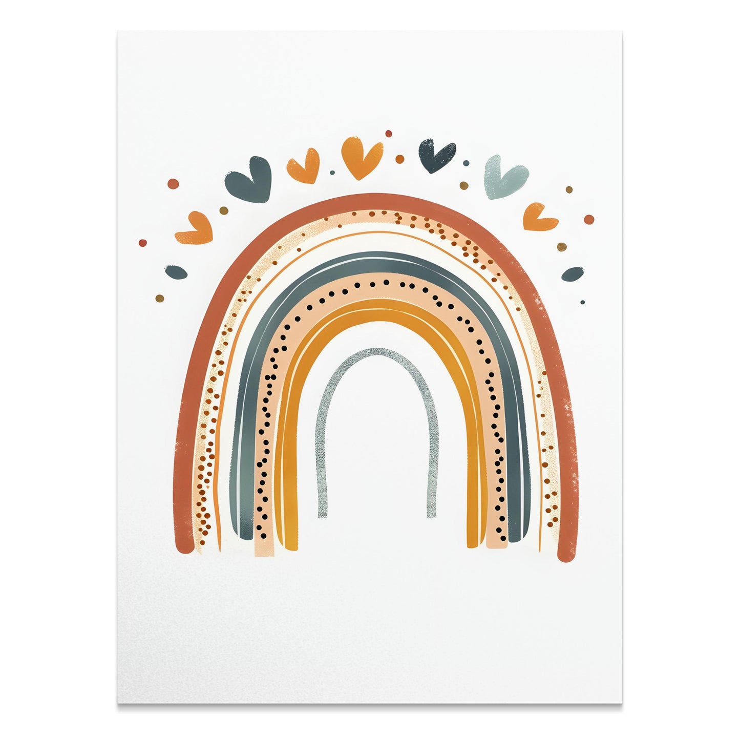 Premium Poster of Colorful Rainbow Hearts and Dots Design Posters