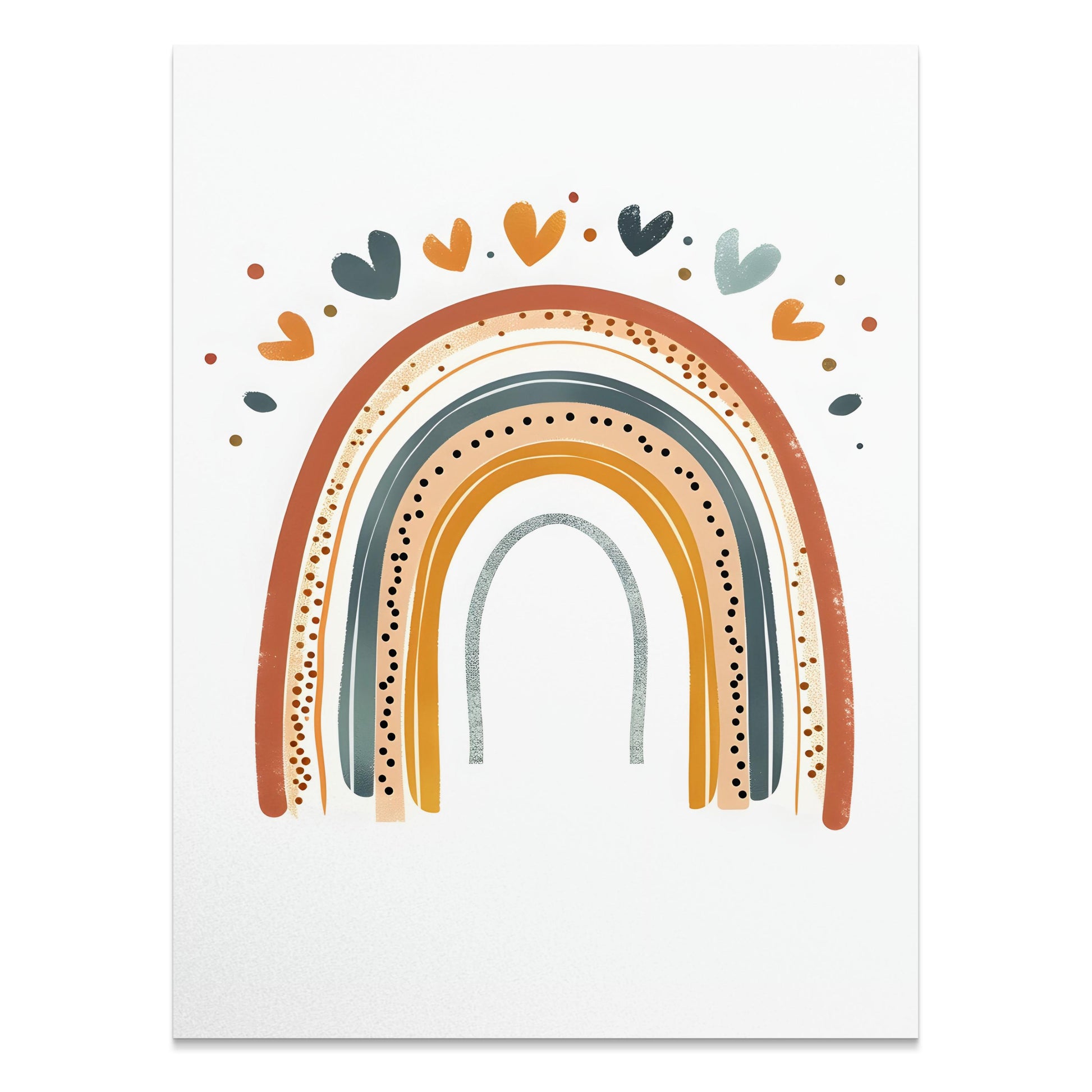 Premium Poster of Colorful Rainbow Hearts and Dots Design Posters