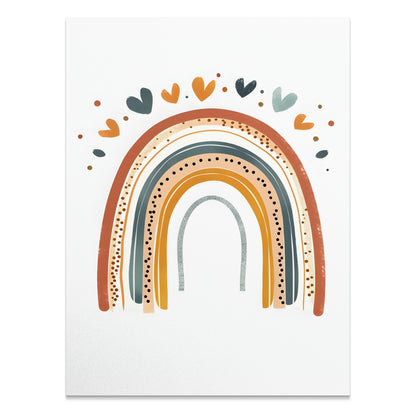 Premium Poster of Colorful Rainbow Hearts and Dots Design Posters