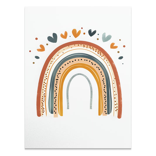Premium Poster of Colorful Rainbow Hearts and Dots Design Posters