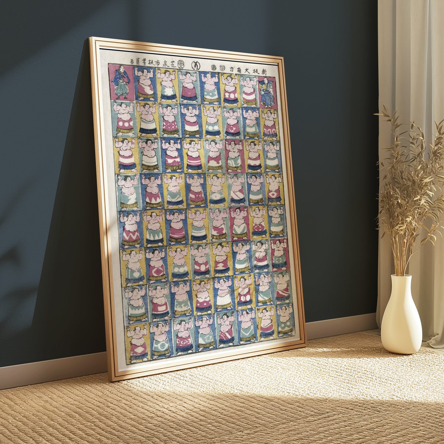Premium Poster of Colorful Traditional Japanese Sumo Wrestler Art Posters
