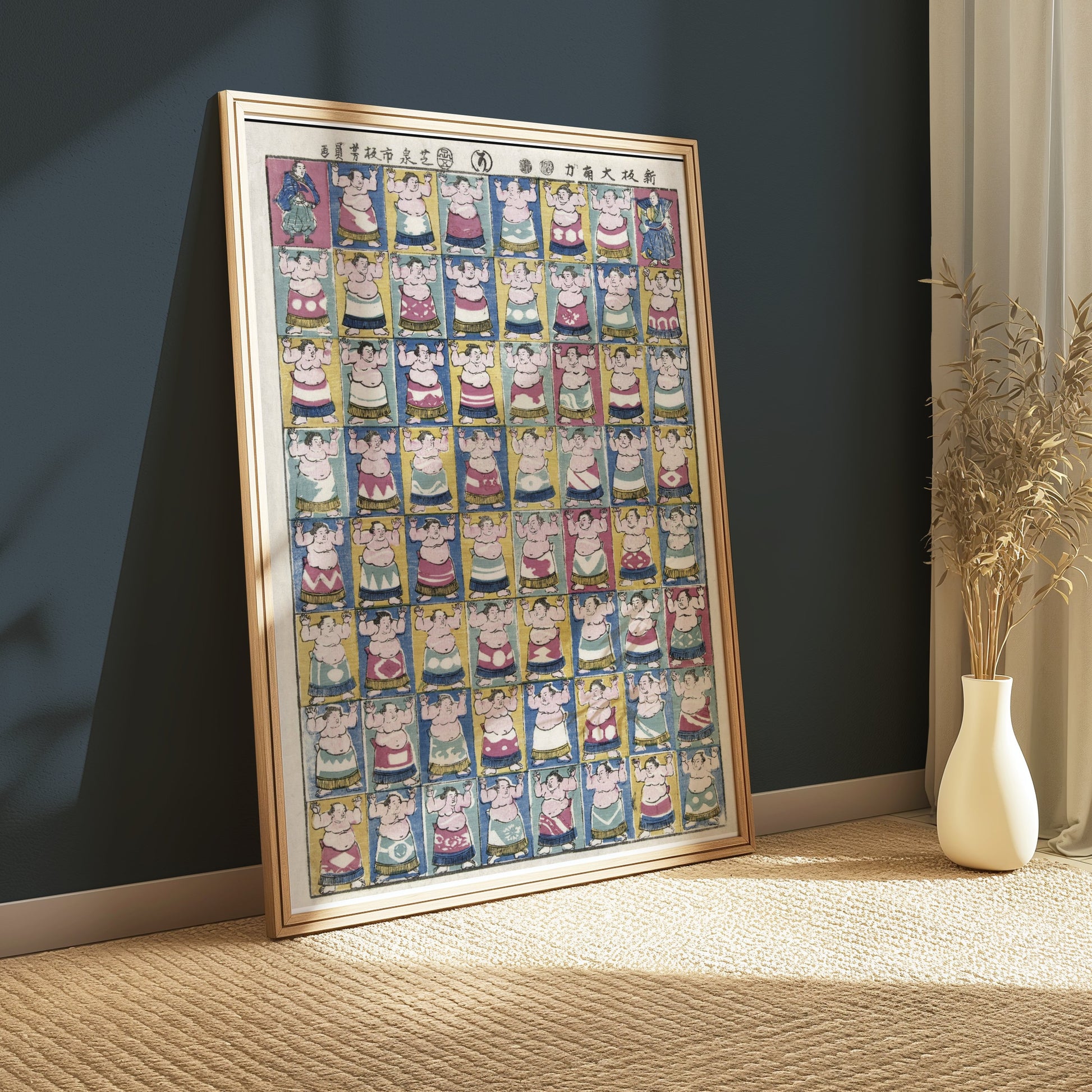 Premium Poster of Colorful Traditional Japanese Sumo Wrestler Art Posters