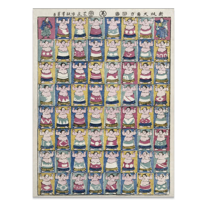 Premium Poster of Colorful Traditional Japanese Sumo Wrestler Art Posters