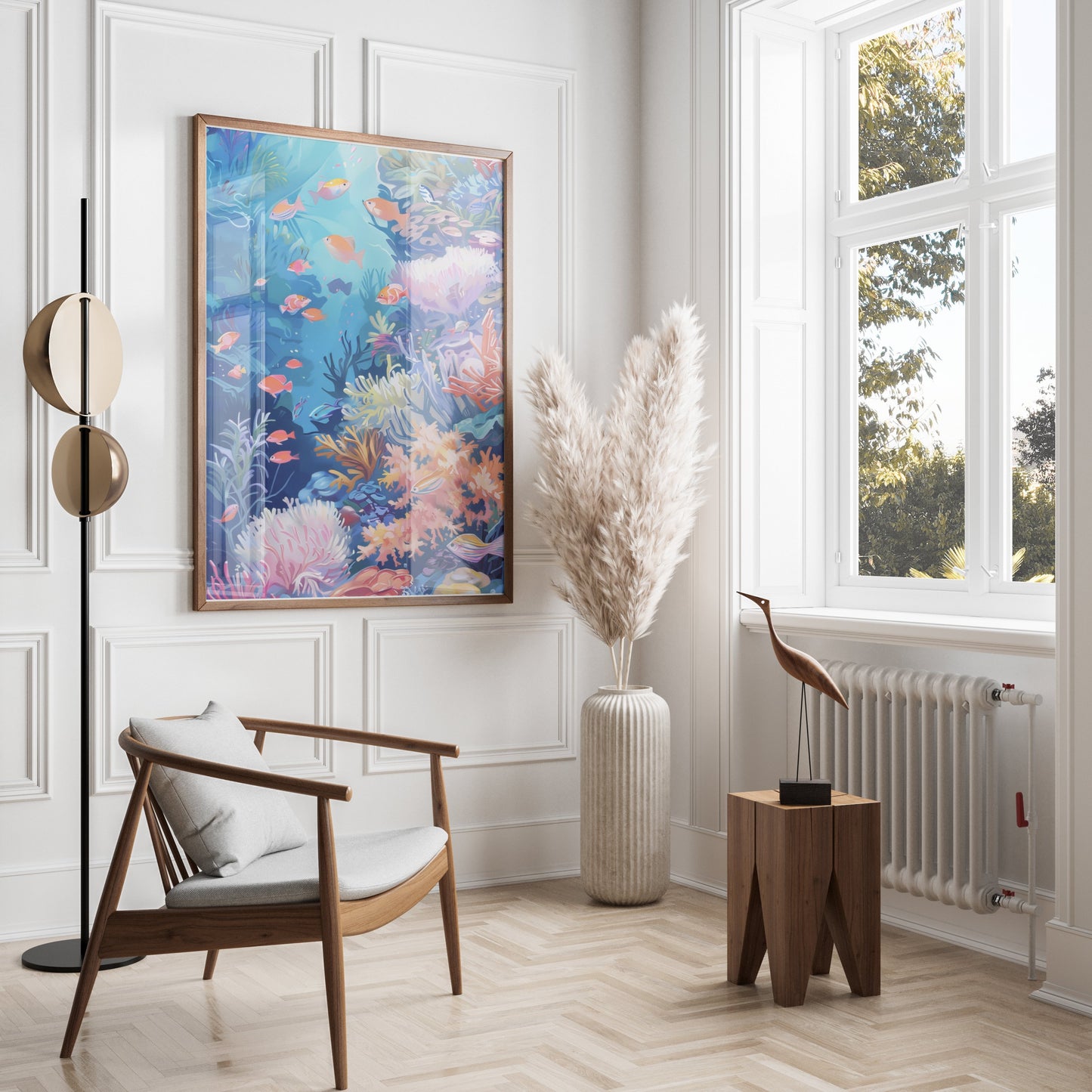 Premium Poster of Colorful Underwater Coral Reef Scene Art Posters