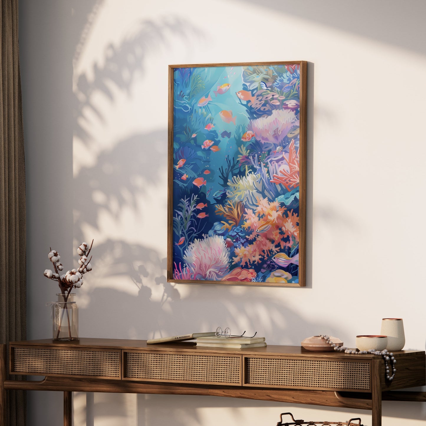 Premium Poster of Colorful Underwater Coral Reef Scene Art Posters
